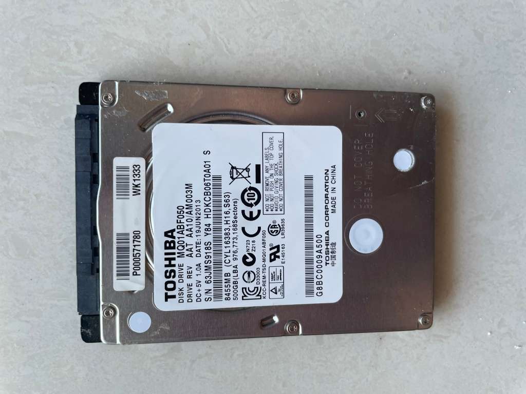TOSHIBA  500 GB 2.5inch Hard Drive For Laptop