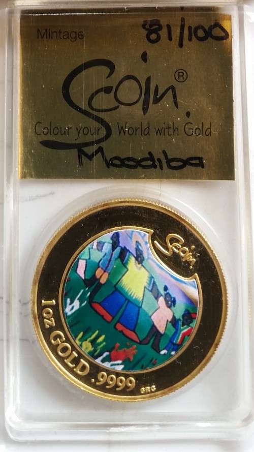 SCOIN 1oz GOLD 0.9999 "Moodiba" Coin number 81 of 100