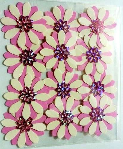 FLOWERS PINK 2.5cm x 12 + LEAVES