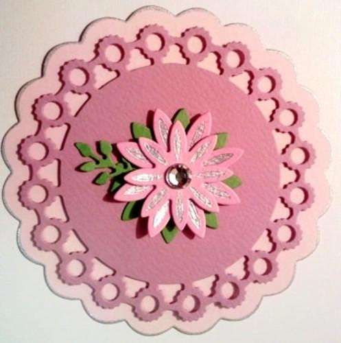 TOPPER FLOWER - PINK & SILVER