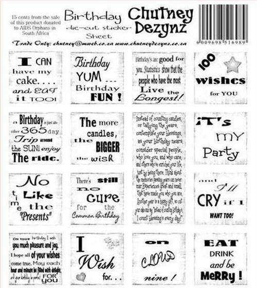 CHUTNEY WORDING STICKER - BIRTHDAY