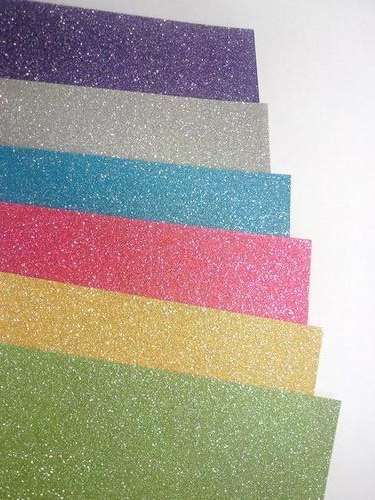 GLITTER CARD STOCK A5 - IN 12 COLOURS