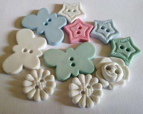 BUTTONS PASTEL -  FLOWERS & BUTTERFLIES
