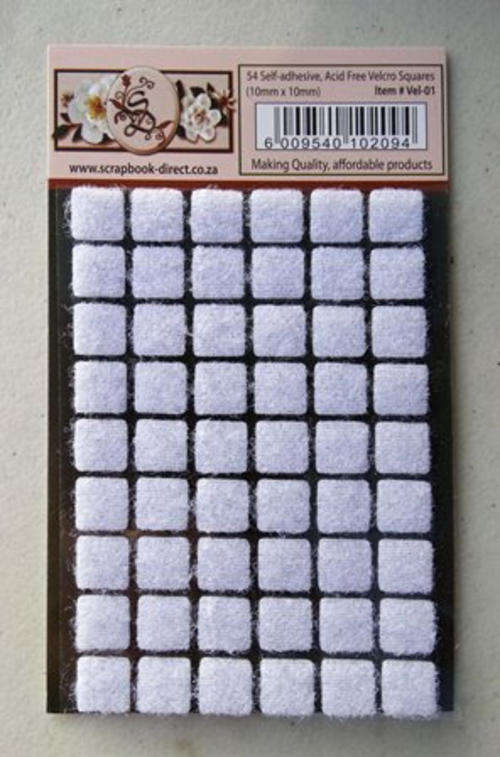 VELCRO SELF ADHISIVE 10x10mm SQUARES