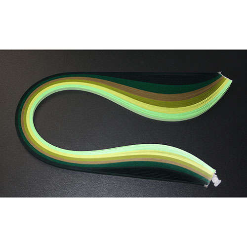 3mm QUILLING PAPER - GREEN MIX (100)
