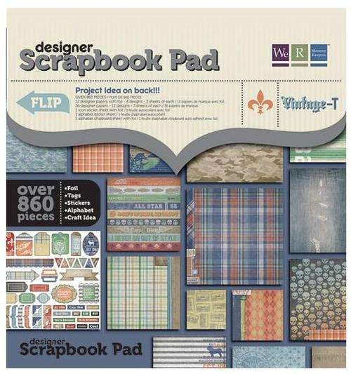 12x12 " WRM SCRAPBOOK PAD - VINTAGE 860 pieces