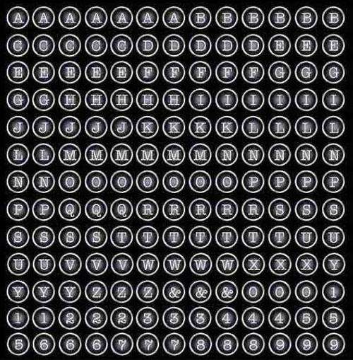12x12" ALPHA TYPE WRITER PATTERN PAPER