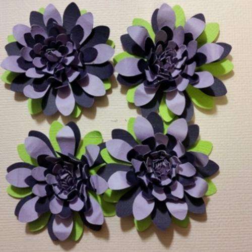 FLOWER ON LEAVE 3D - PURPLE