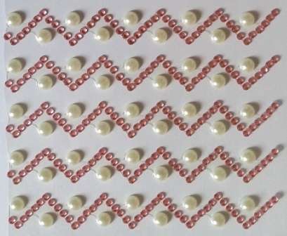 PEARL & GEMS PINK ZIG ZAG - STICK ON  3-4mm