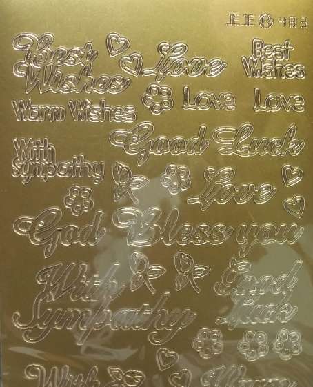 PEEL-OFFS BEST WISHES - GOLD    ***SPECIAL***