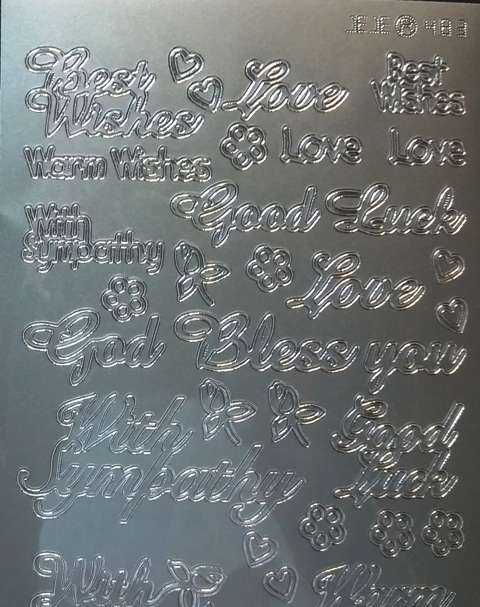 PEEL-OFFS BEST WISHES - SILVER    ***SPECIAL***
