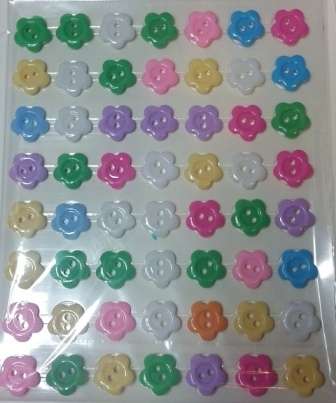 STICK ON FLOWER  BUTTONS WITH HOLES