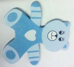 WOODEN TEDDY BLUE - 2