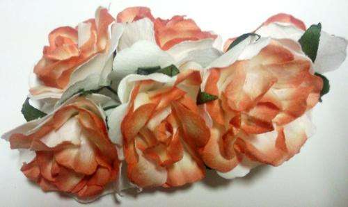 3cm PAPER ROSES ORANGE 6