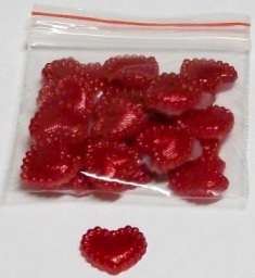 10mm PEARL HEARTS RED