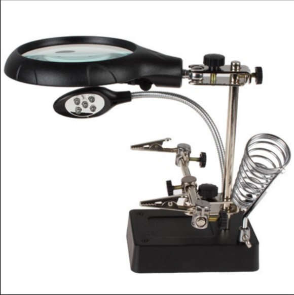 Solder Stand with Magnifier and Clip Holder
