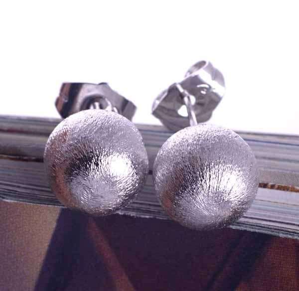 Dusty 9K White Gold Filled Ball Stud Earrings,Dia 10mm,E476