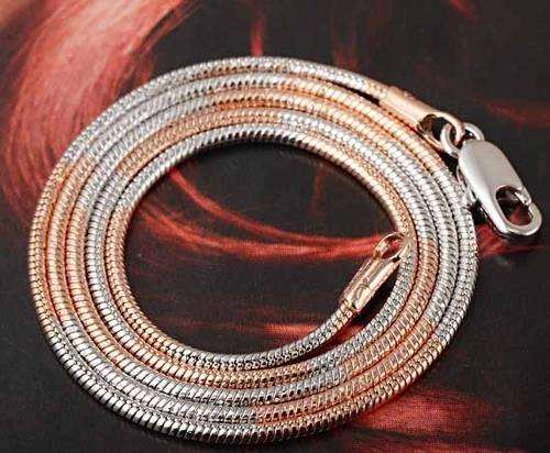9K GF Rose & White Tone Womens Rope Chain 45cm x 1mm (145573270)