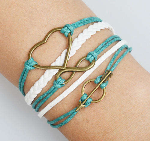 Infinity Heart Bronze Friendship Charm Bracelet