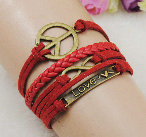 Infinity Bronze Friendship Charm Bracelet