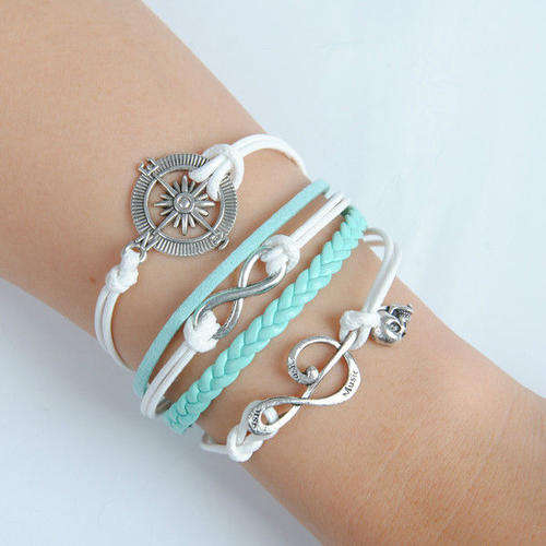 New Infinity Antique Silver Friendship Leather Cute Bracelet (142696439)