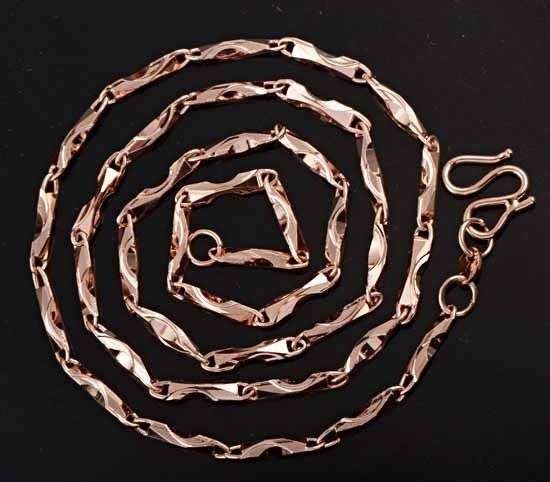 9K Real Rose Gold Filled Necklace 45cm x 2mm (145574913)