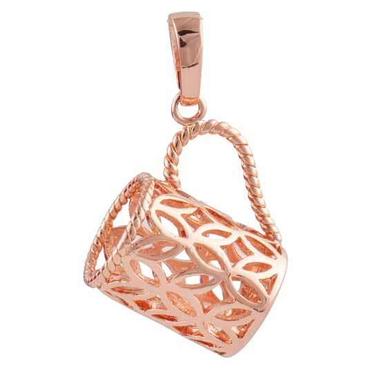 Cute 9K Rose GF Openwork Cup Pendant 2.6cm x 1.4cm (147440167)