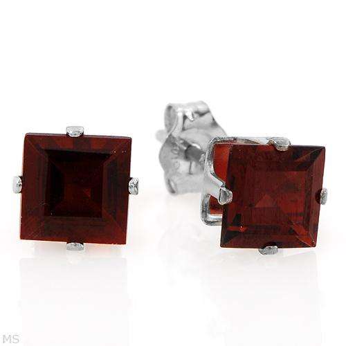 1.5 Carat Genuine Garnet 925 Sterling Silver Earrings!