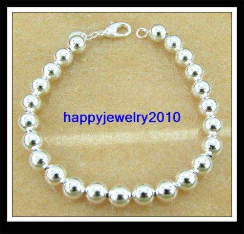 Wholesale 6mm 925 sterling silver Bead bracelet B055