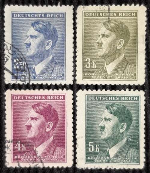 Germany - Bohemia and Moravia: 1942: Adolf Hitler: Stamp Lot: 2.5K / 3K / 4K / 5K