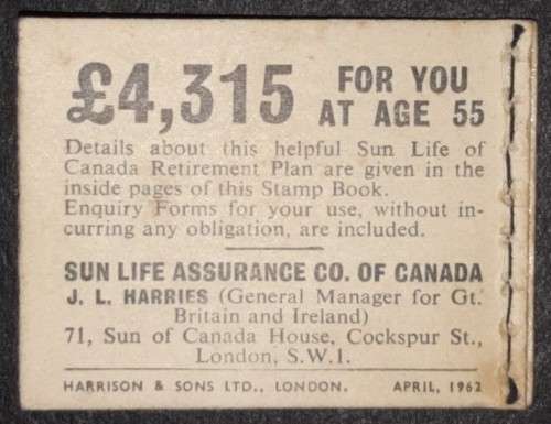 Stamp: Wilding GPO Booklet - April 1962: Advertising Voucher - Complete Booklet