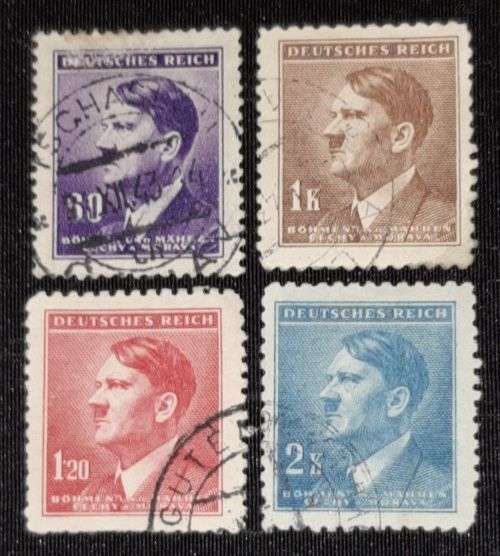 Germany - Bohemia and Moravia: 1942: Adolf Hitler: Stamp Lot: 60h / 1K / 1.2K / 2K