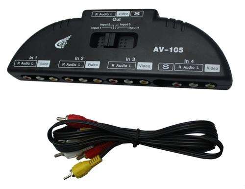 4 group AV Audio Video S-VIDEO Selector Switch & Cable