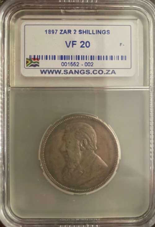 1897 ZAR 2 Shilling SANGS Graded VF20
