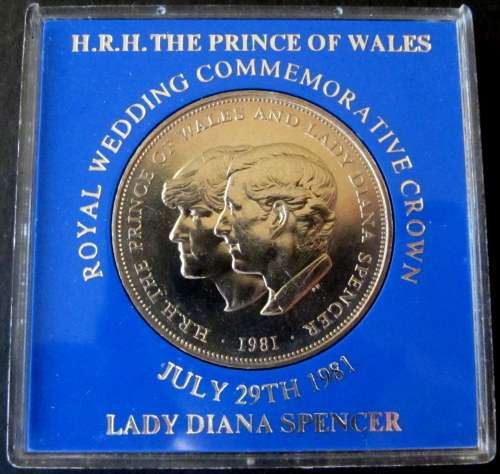 UK 1981 Royal Wedding Commemorative Crown - in perspex casing - more than one available