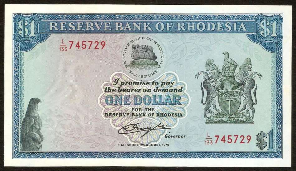 Rhodesia 1 Dollar 1979 UNC condition