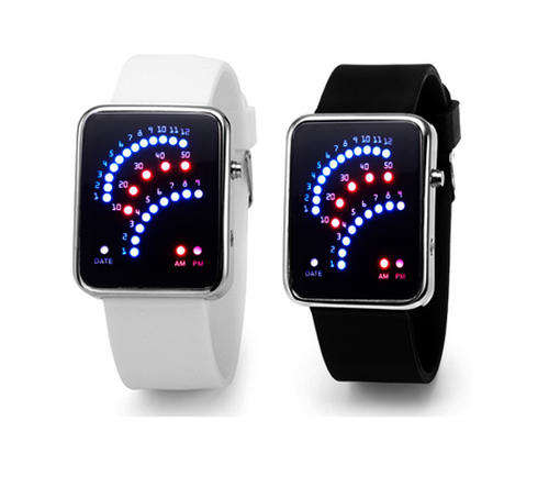 Digital 29 LED Blue&Red Light Date Men Wrist Watch