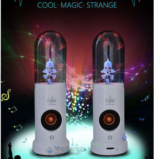 2Pcs Magic Electrostatic Plasma Lighting Skull Light Subwoofer Speakers