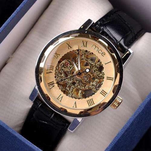 Perfect Gentleman Wrist Watch Winner Luxury Sport Leather Automatic Wrist Watch