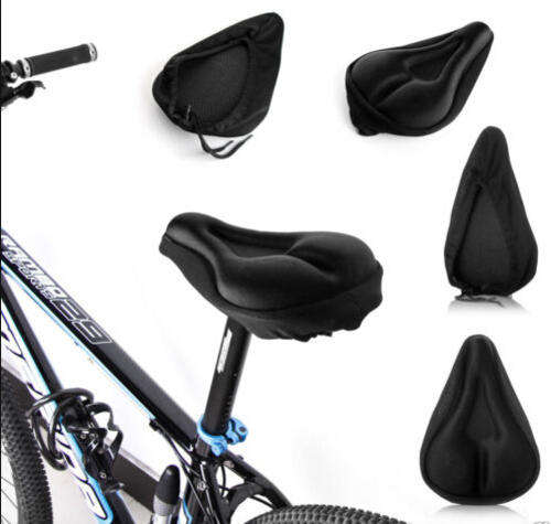 Bicycle Soft Silicone Bike Cycling Gel Saddle Seat Cover Cushion Thick Pad Black
