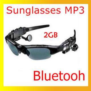 2GB Memory Bluetooth sunglasses MP3 player Work with any Bluetooth enabled Cell phone