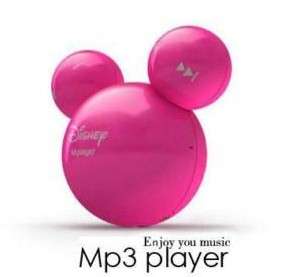 2GB Lanyard Mickey Mouse Mini Mp3 Player  2G Pink