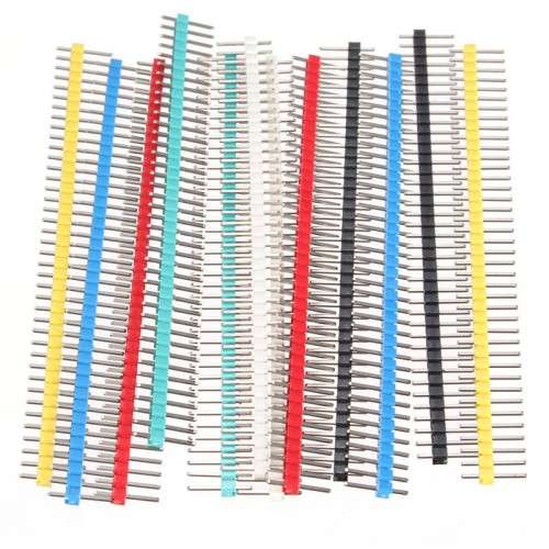 Header Pins Male 40 Pin 2.54mm Straight Single Row - YELLOW ***LOCAL STOCK***