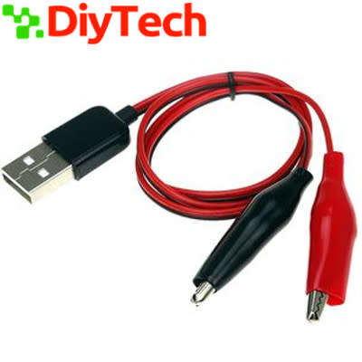 Alligator Clips to USB Male Cable 50cm**LOCAL STOCK**