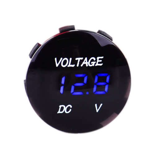 Voltmeter Round Digital Display Waterproof 5-30V DC (BLUE) **LOCAL STOCK**