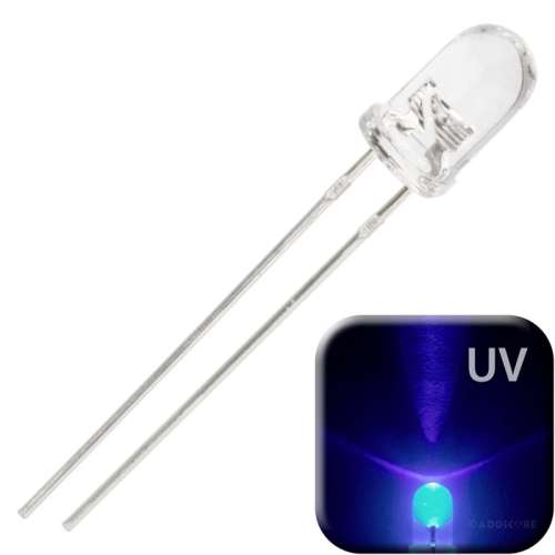 Led UV (Ultra Violet) 5mm Clear 395nm **LOCAL STOCK**