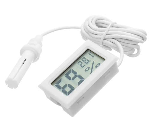 Temperature Thermometer Hygrometer Humidity Meter with Probe White **LOCAL STOCK**