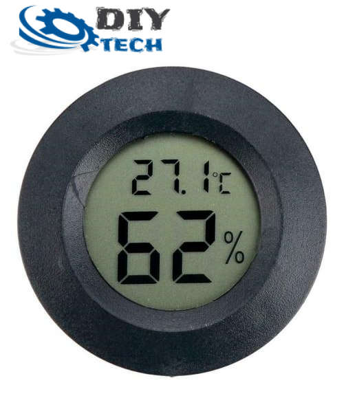 Thermometer & Hygrometer Temperature Humidity Meter Round (Black) **LOCAL STOCK**