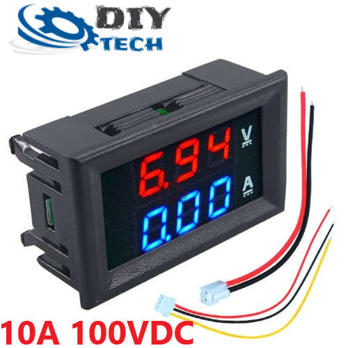 Voltmeter + Amp Red/Blue 3 Digit Display DC 0-100V/ 0-10A **LOCAL STOCK**