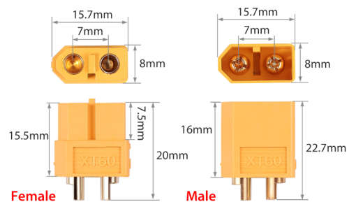 Connector XT60 60A RC Lipo 1 Pair **LOCAL STOCK**